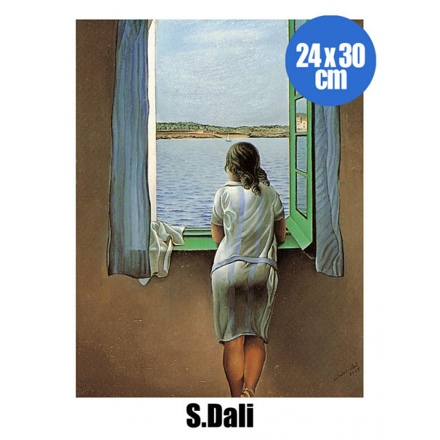Affiche Jeune Fille à la Fenêtre, S. DALI 24x30 cm Affiche Jeune Fille à la Fenêtre, S. DALI 24x30 cm