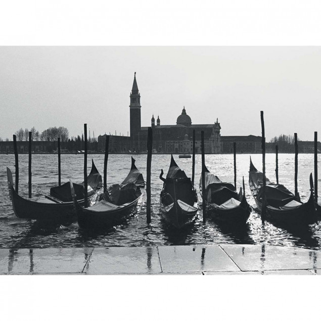 Row of Moored Gondolas, Venice, Italy Row of Moored Gondolas, Venice, Italy