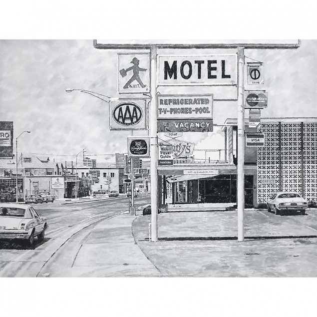 Black and white Vacancy poster, Pierre Budestschu Black and white Vacancy poster, Pierre Budestschu