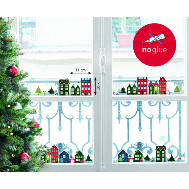 Christmas village window sticker Christmas village window sticker