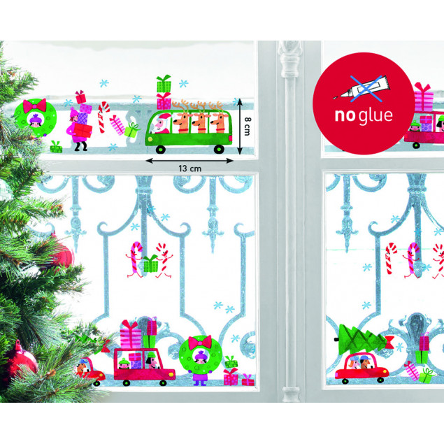 Christmas presents and cars window sticker Christmas presents and cars window sticker