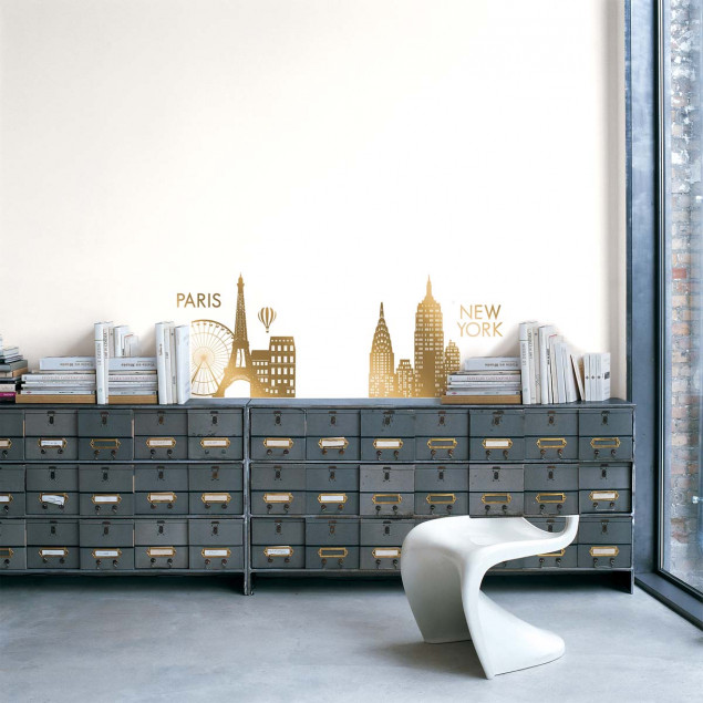 NYC Gold Skyline XL Wall Stickers NYC Gold Skyline XL Wall Stickers