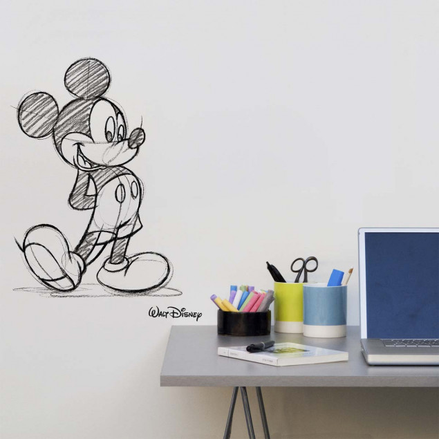 Black and white Mickey Mouse sketch wall sticker X Black and white Mickey Mouse sketch wall sticker X